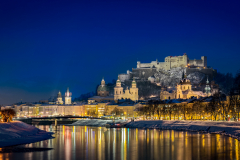 Salzburg in der blauen Stunde