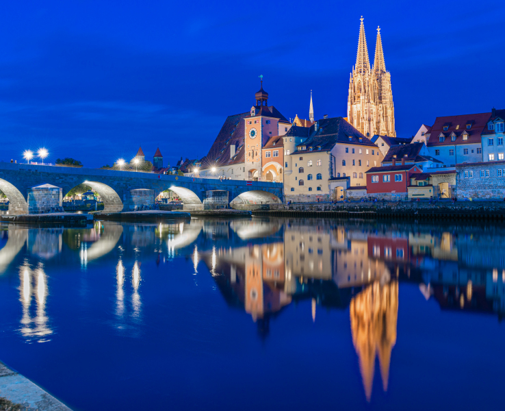 Blaue Stunde in Regensburg