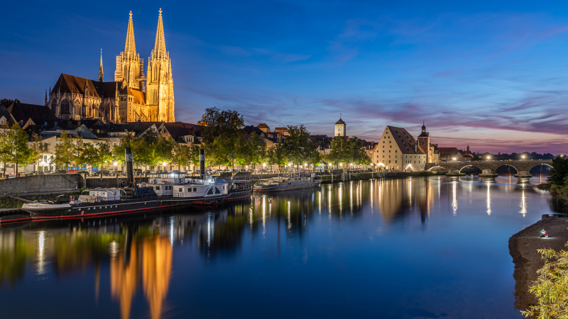Blaue Stunde in Regensburg