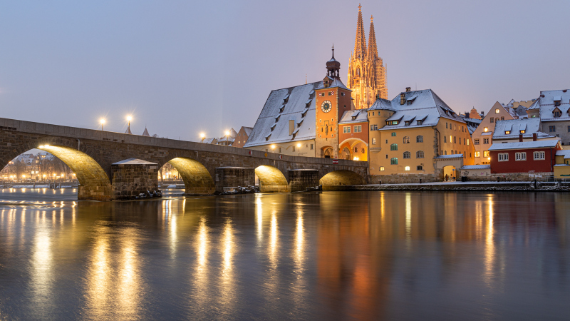 Winternacht in Regensburg