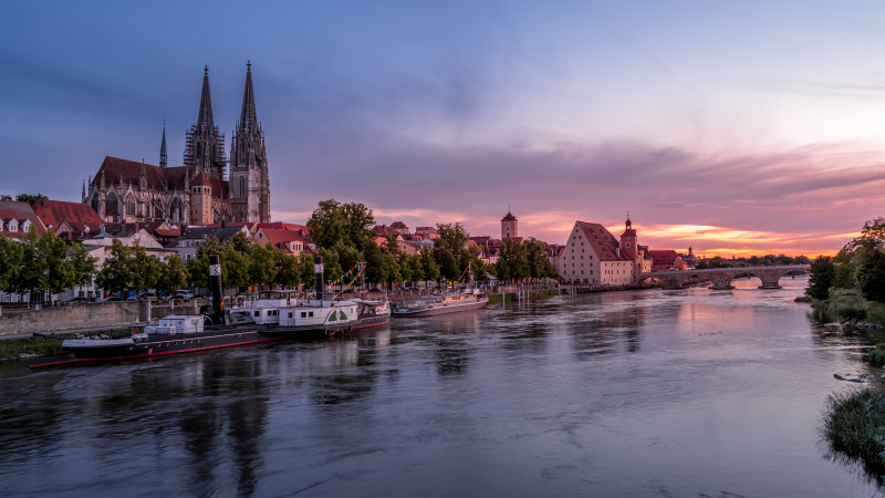 Sonnentergang in Regensburg