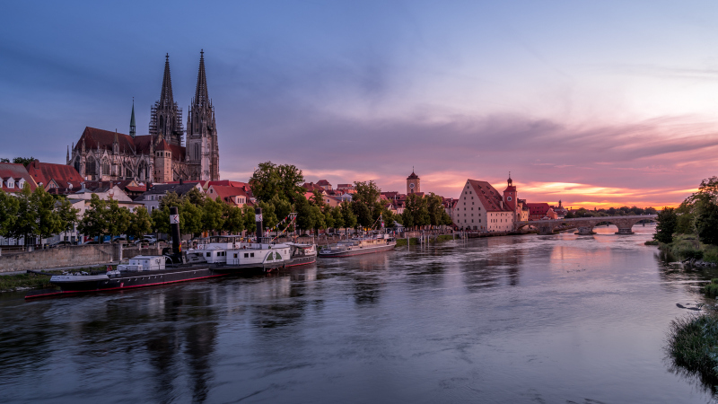 Sonnenuntergang in Regensburg