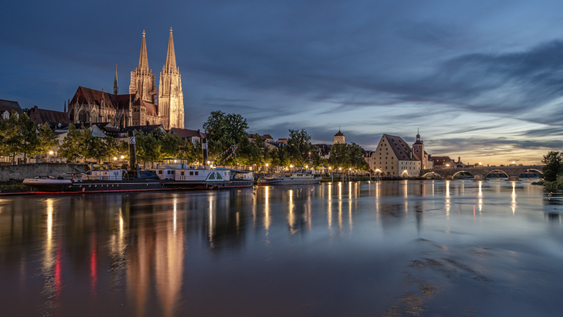 Blaue Stunde in Regensburg