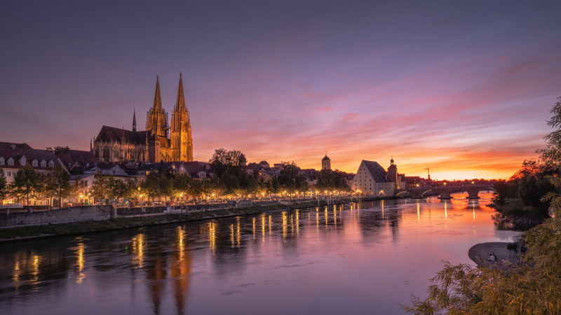 Sonnenuntergang in Regensburg