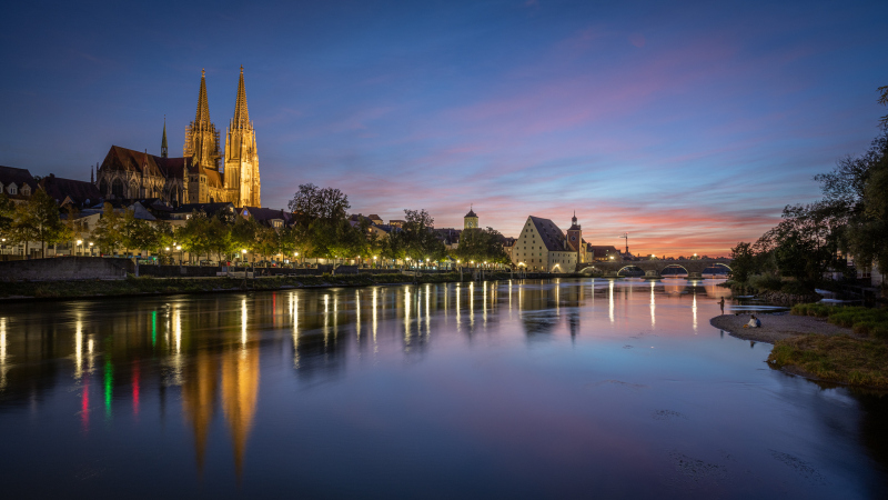 Sonnenuntergang in Regensburg