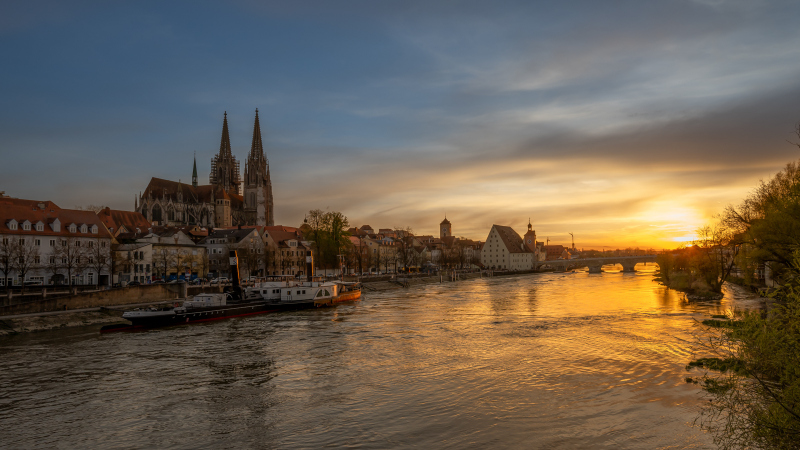 Sonnenuntergang in Regensburg