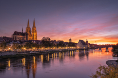 Sonnenuntergang in Regensburg